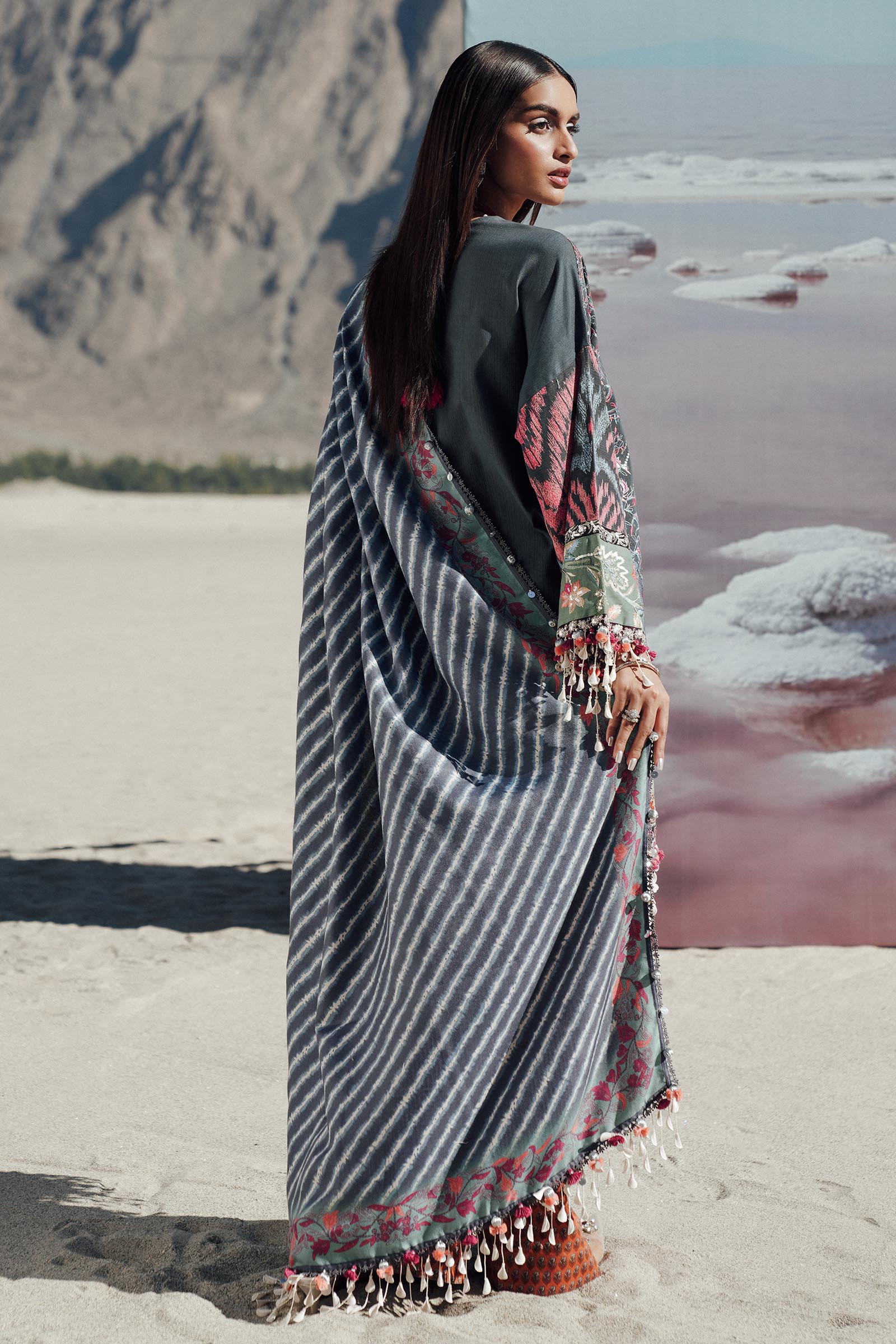 Sana Safinaz | Winter Shawl 24 | S241-007B-3CP - Official Sana Safinaz stockist in UK - Sakeena London