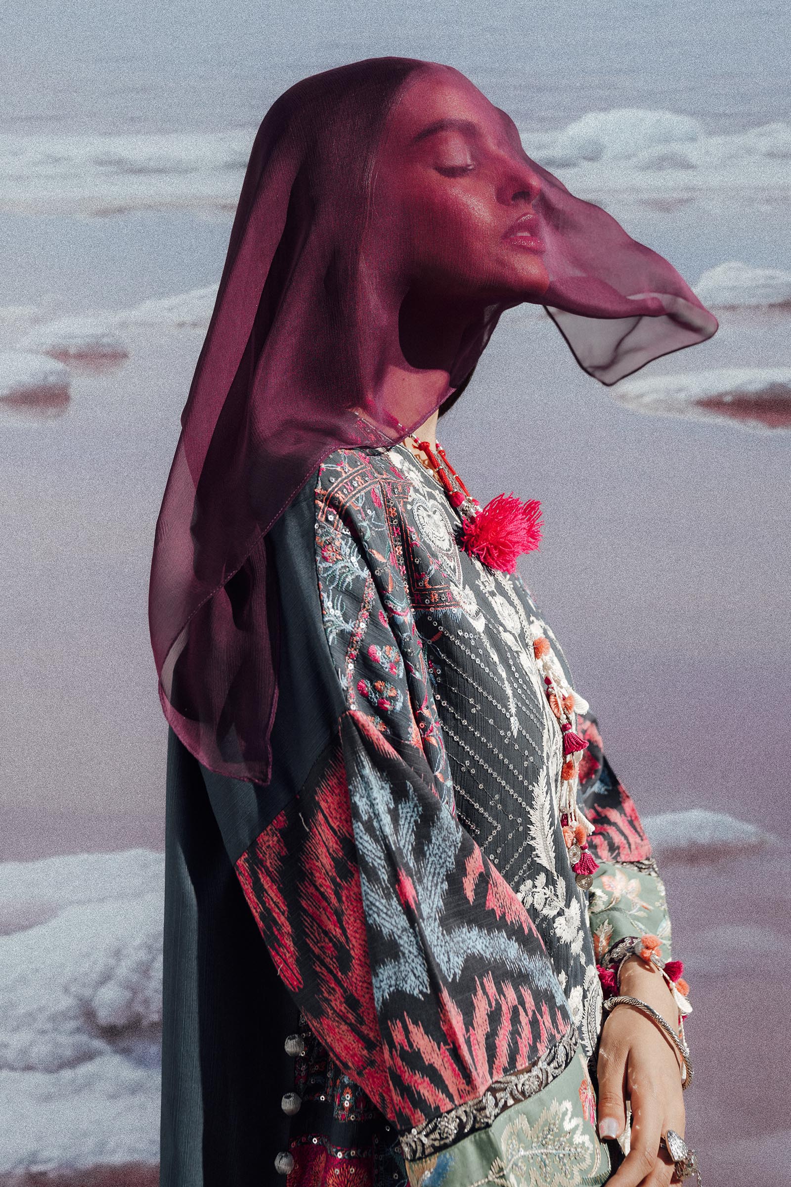 Sana Safinaz | Winter Shawl 24 | S241-007B-3CP - Official Sana Safinaz stockist in UK - Sakeena London