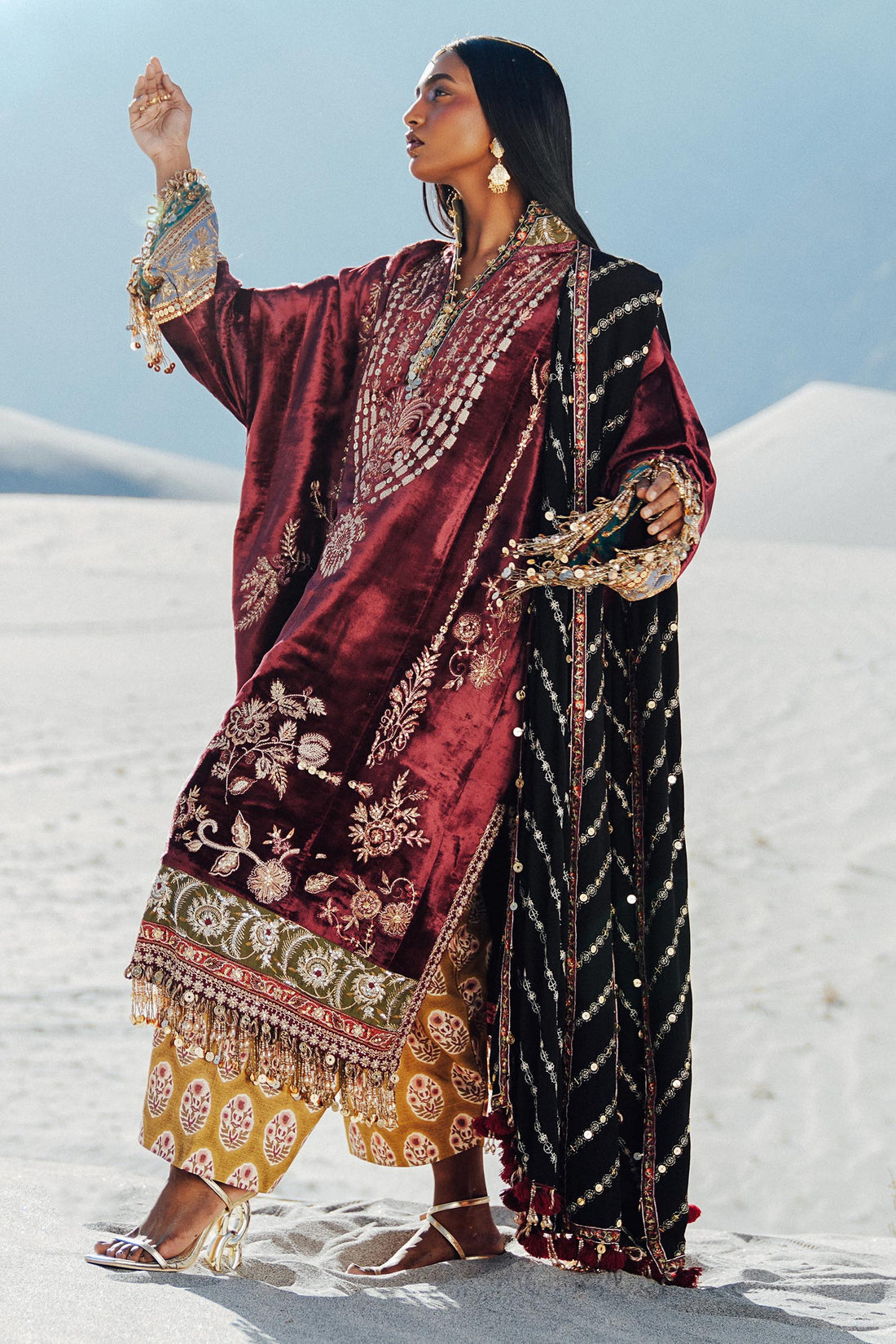 Sana Safinaz | Winter Shawl 24 | V241-002-3CP - Official Sana Safinaz stockist in UK - Sakeena London
