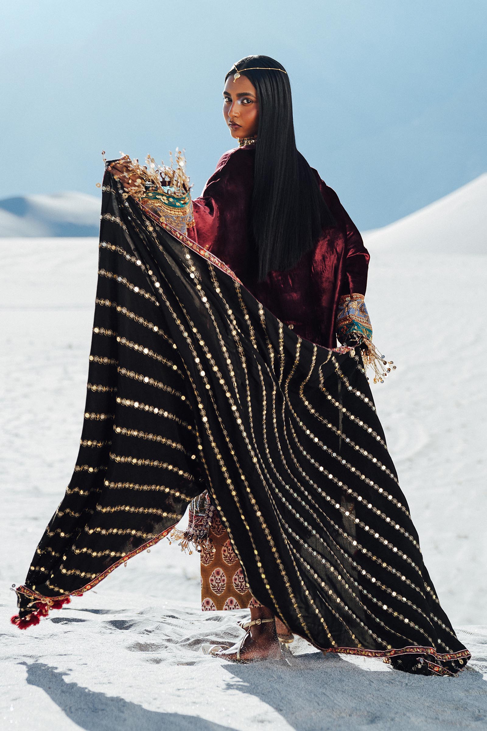 Sana Safinaz | Winter Shawl 24 | V241-002-3CP - Official Sana Safinaz stockist in UK - Sakeena London