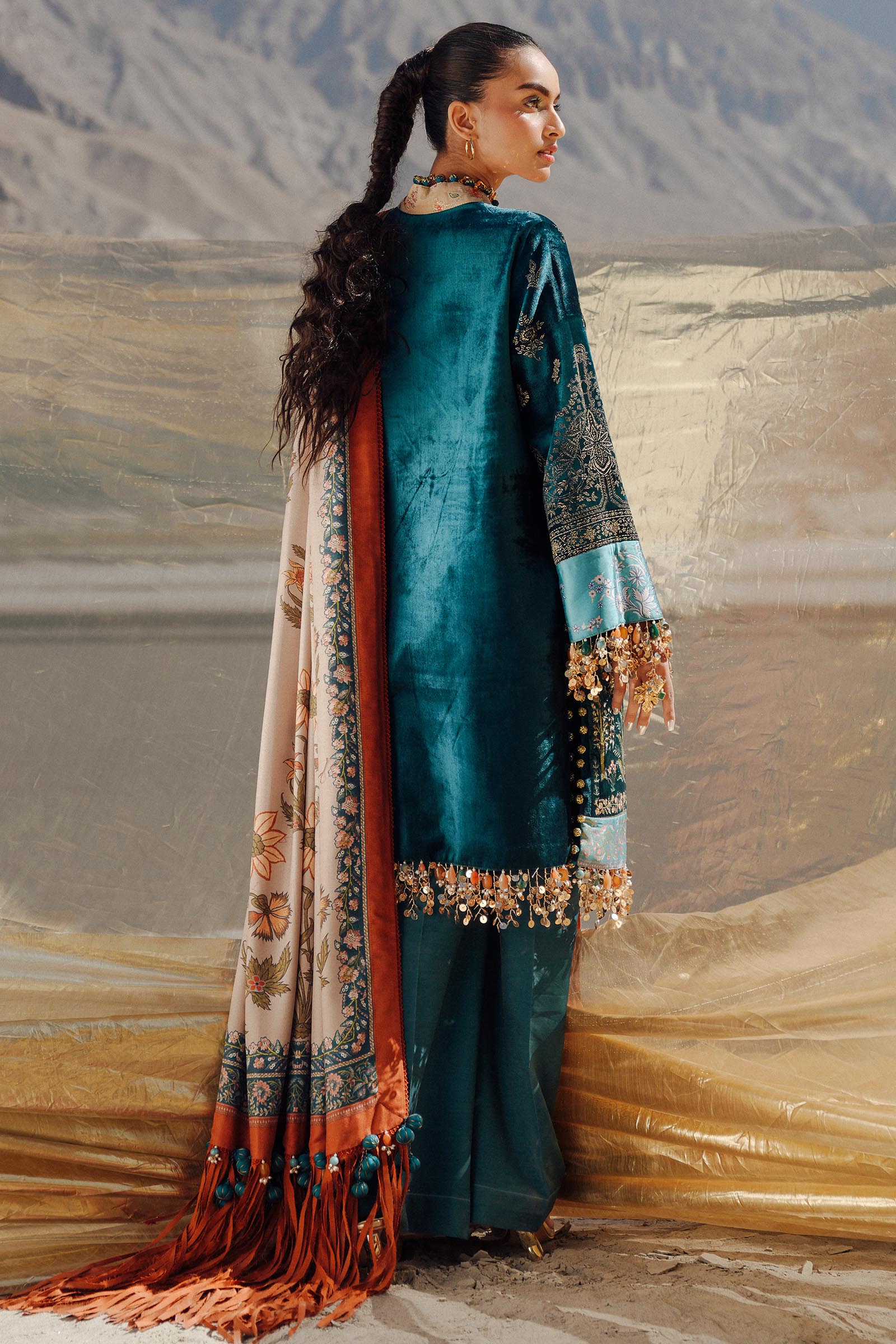 Sana Safinaz | Winter Shawl 24 | V241-003-3CP - Official Sana Safinaz stockist in UK - Sakeena London