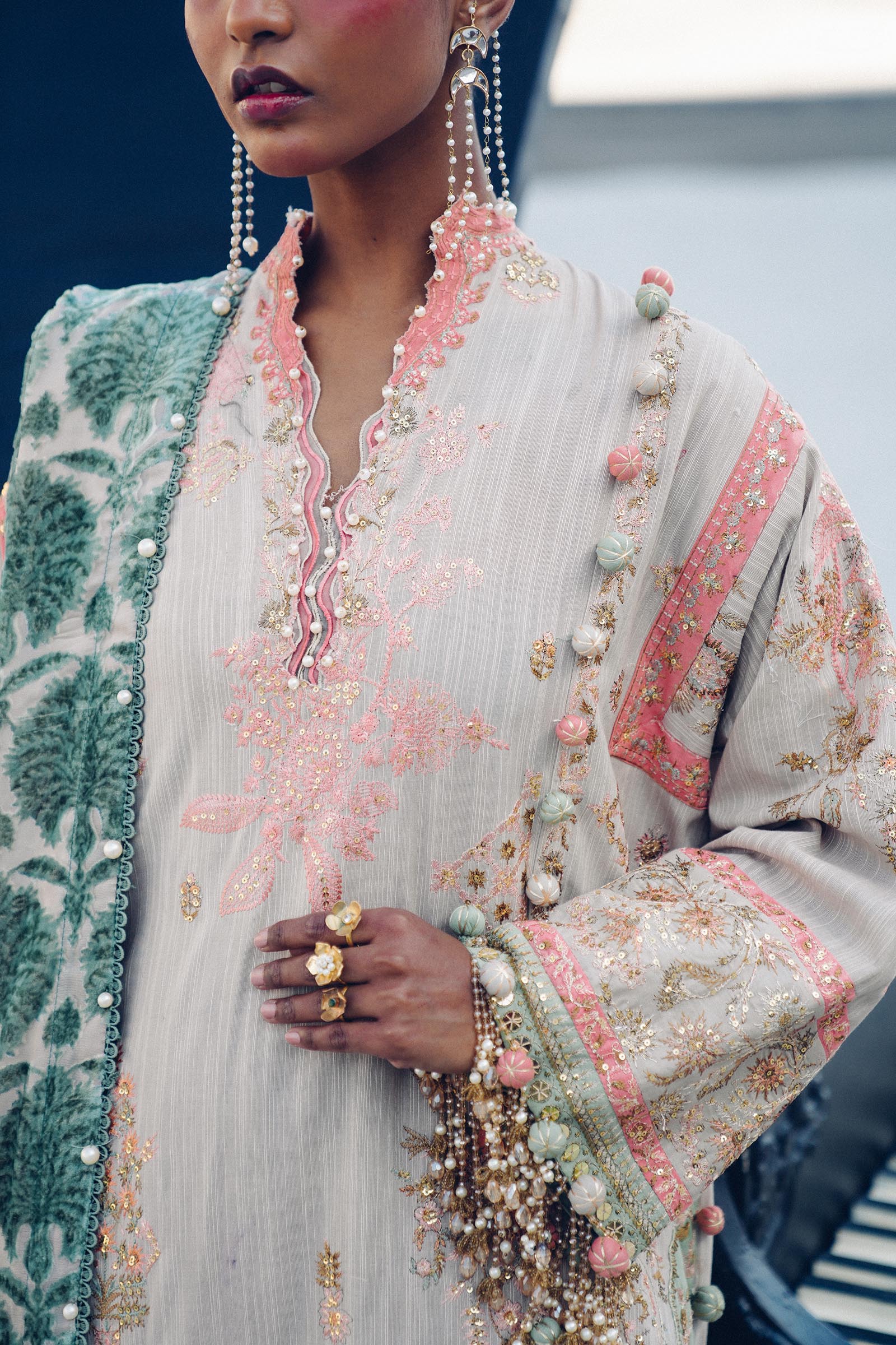 Sana Safinaz | Winter Shawl 24 | S241-001B-3CP - Official Sana Safinaz stockist in UK - Sakeena London