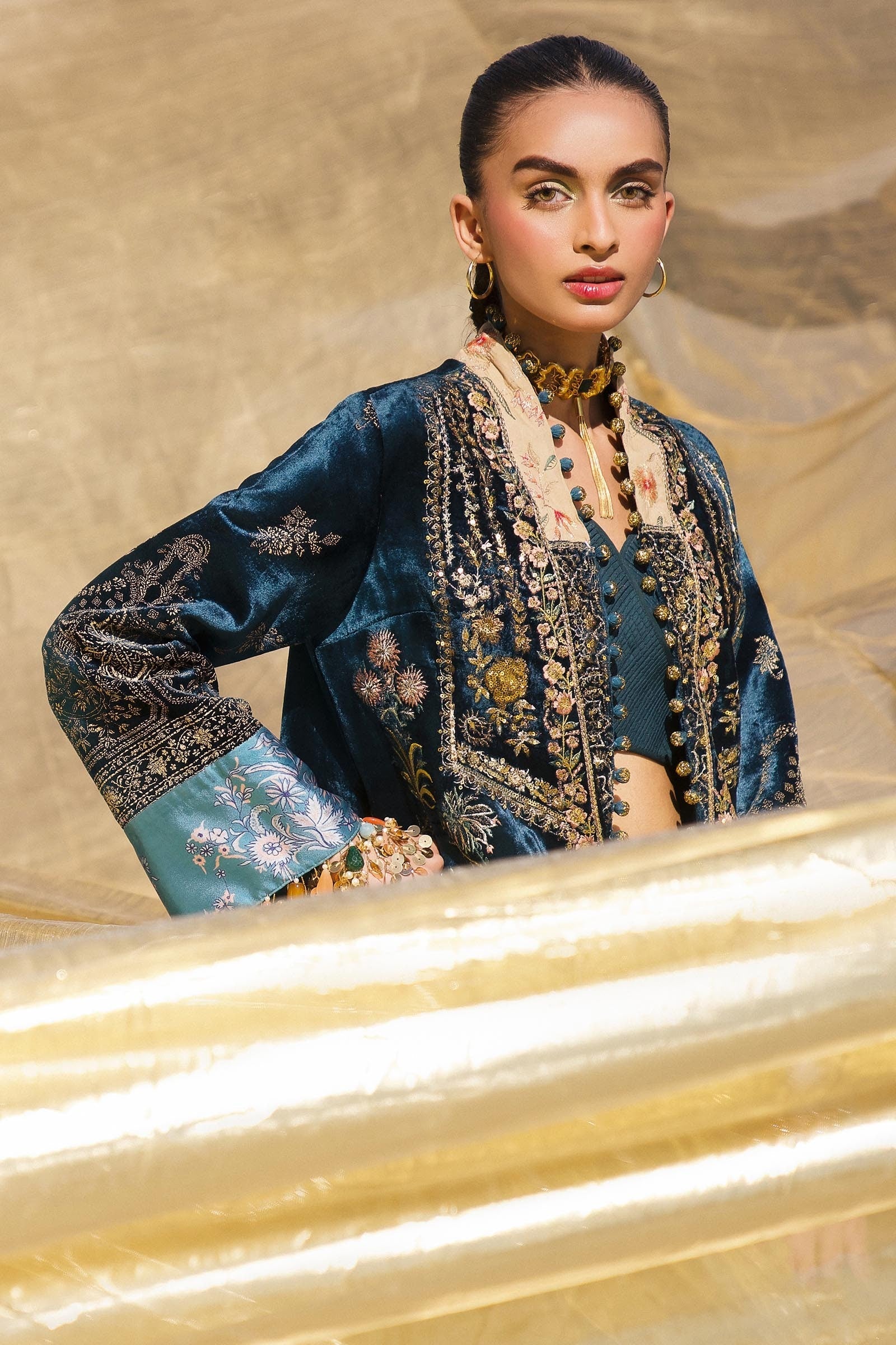 Sana Safinaz | Winter Shawl 24 | V241-003-3CP - Official Sana Safinaz stockist in UK - Sakeena London