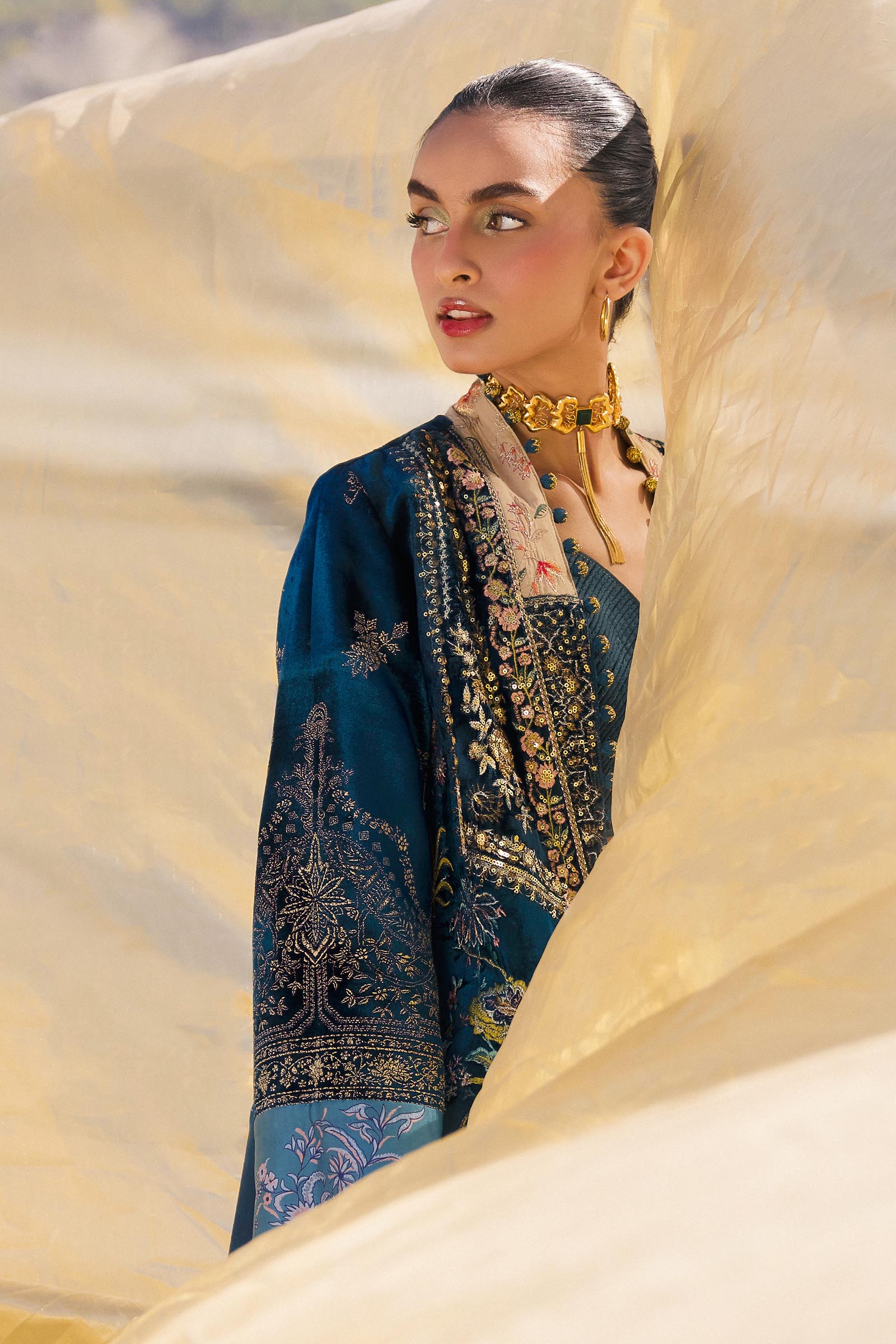 Sana Safinaz | Winter Shawl 24 | V241-003-3CP - Official Sana Safinaz stockist in UK - Sakeena London