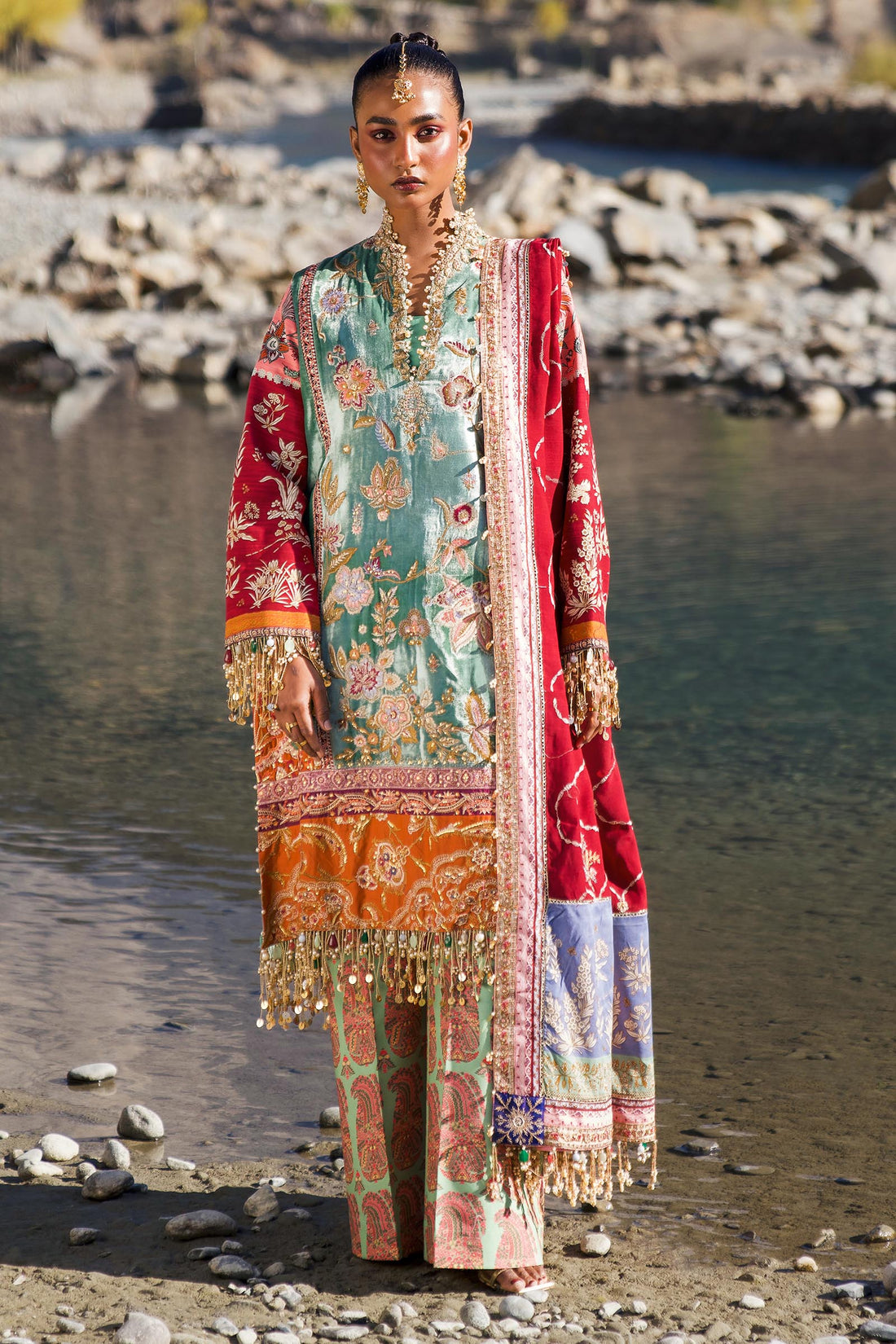 Sana Safinaz | Winter Shawl 24 | V241-006-3CP - Official Sana Safinaz stockist in UK - Sakeena London