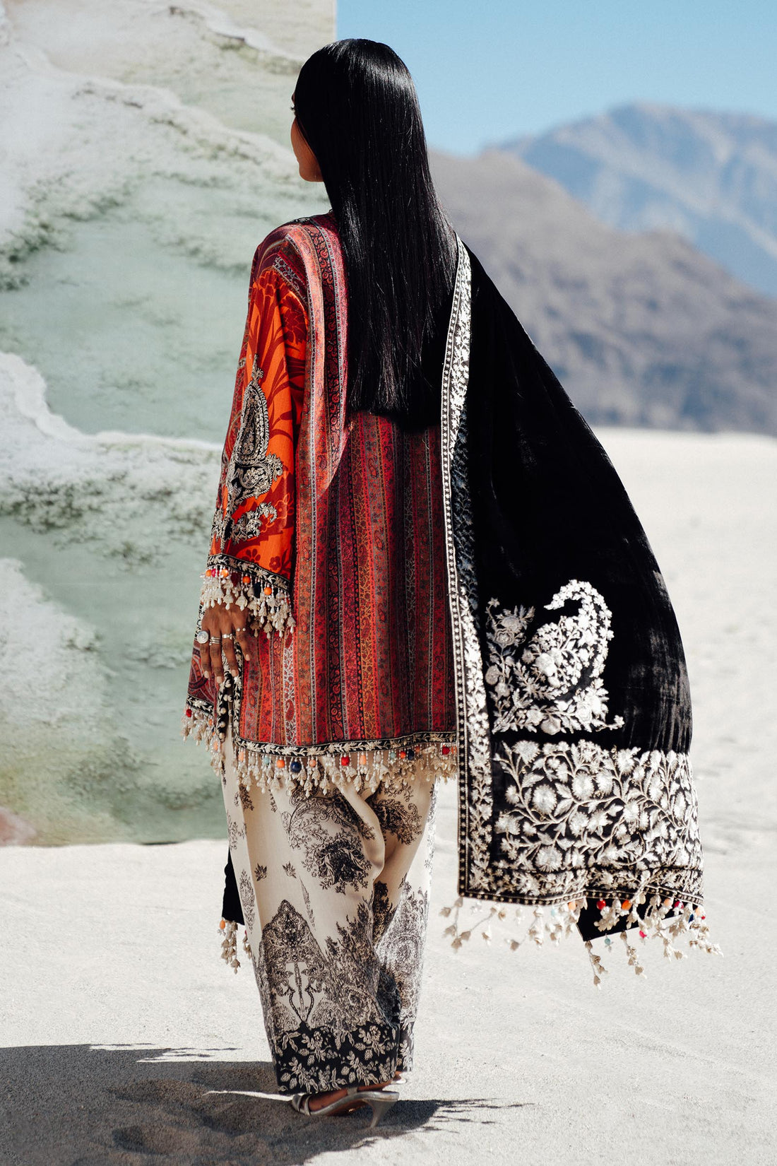 Sana Safinaz | Winter Shawl 24 | V241-007-3CP - Official Sana Safinaz stockist in UK - Sakeena London
