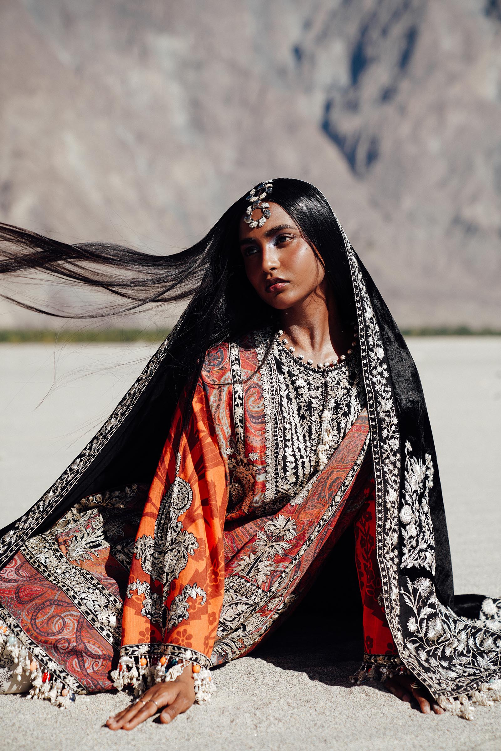 Sana Safinaz | Winter Shawl 24 | V241-007-3CP - Official Sana Safinaz stockist in UK - Sakeena London