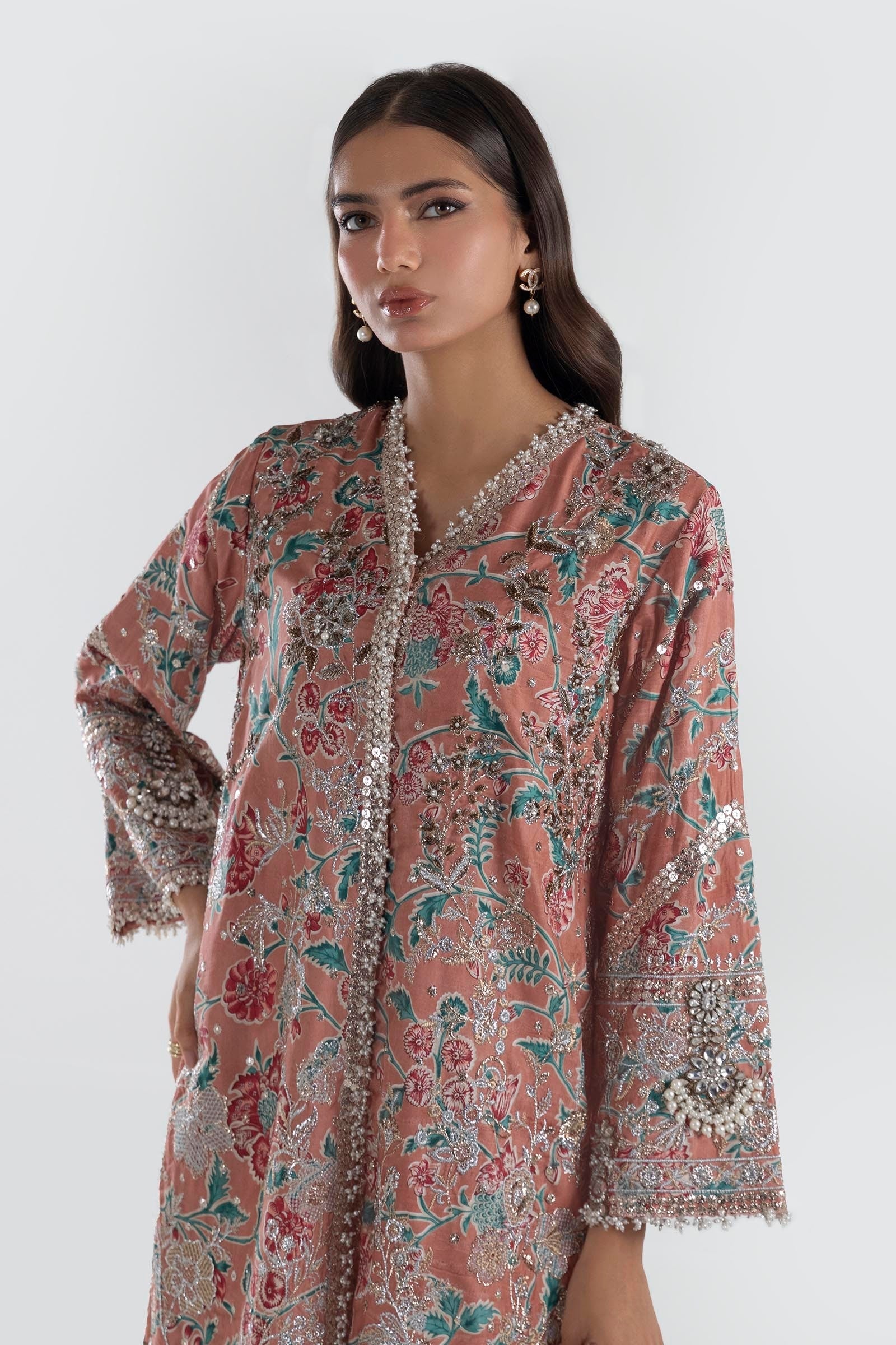 Sana Safinaz | Luxury Pret | SS24FOR186P3 - Official Sana Safinaz stockist in UK - Sakeena London