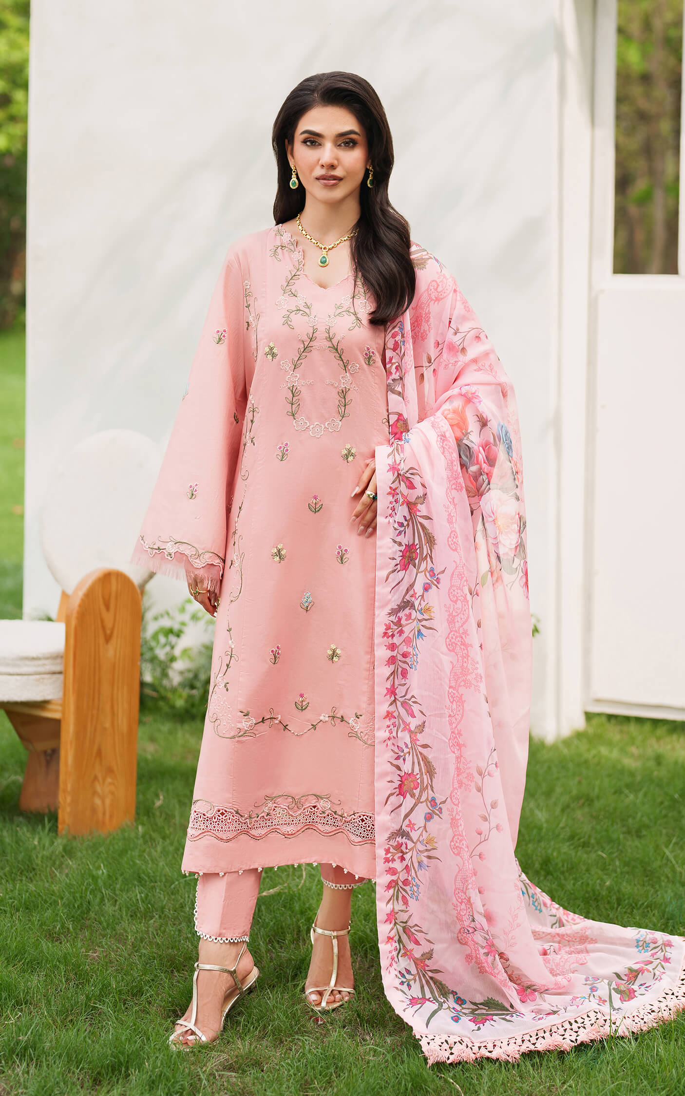 Asifa and Nabeel | Eden Cambric 25 | Serene Blush ECU25-01 - Official Asifa and Nabeel stockist in UK - Sakeena London
