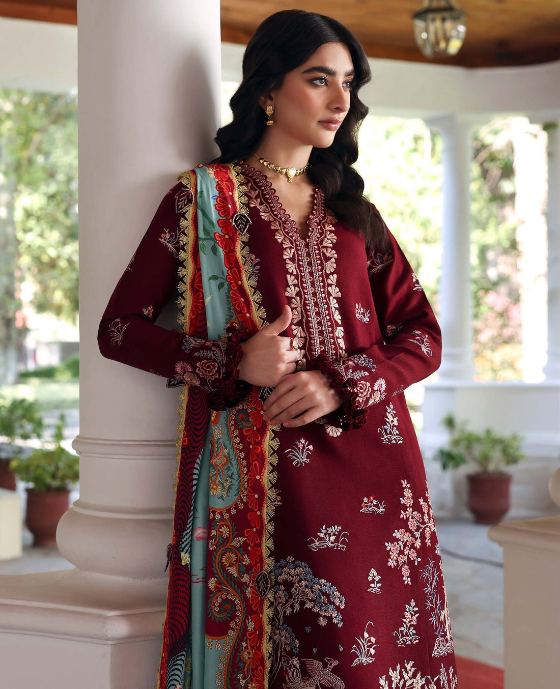 Republic Womenswear | Amaris Luxury Shawl 25 | Sienna - Official Sakeena London stockist in UK - Sakeena London