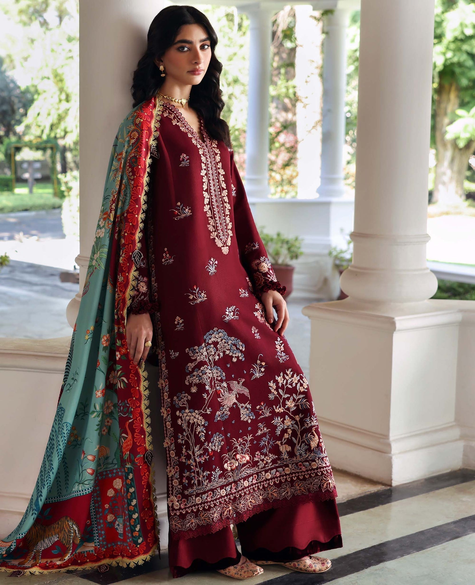 Republic Womenswear | Amaris Luxury Shawl 25 | Sienna - Official Sakeena London stockist in UK - Sakeena London