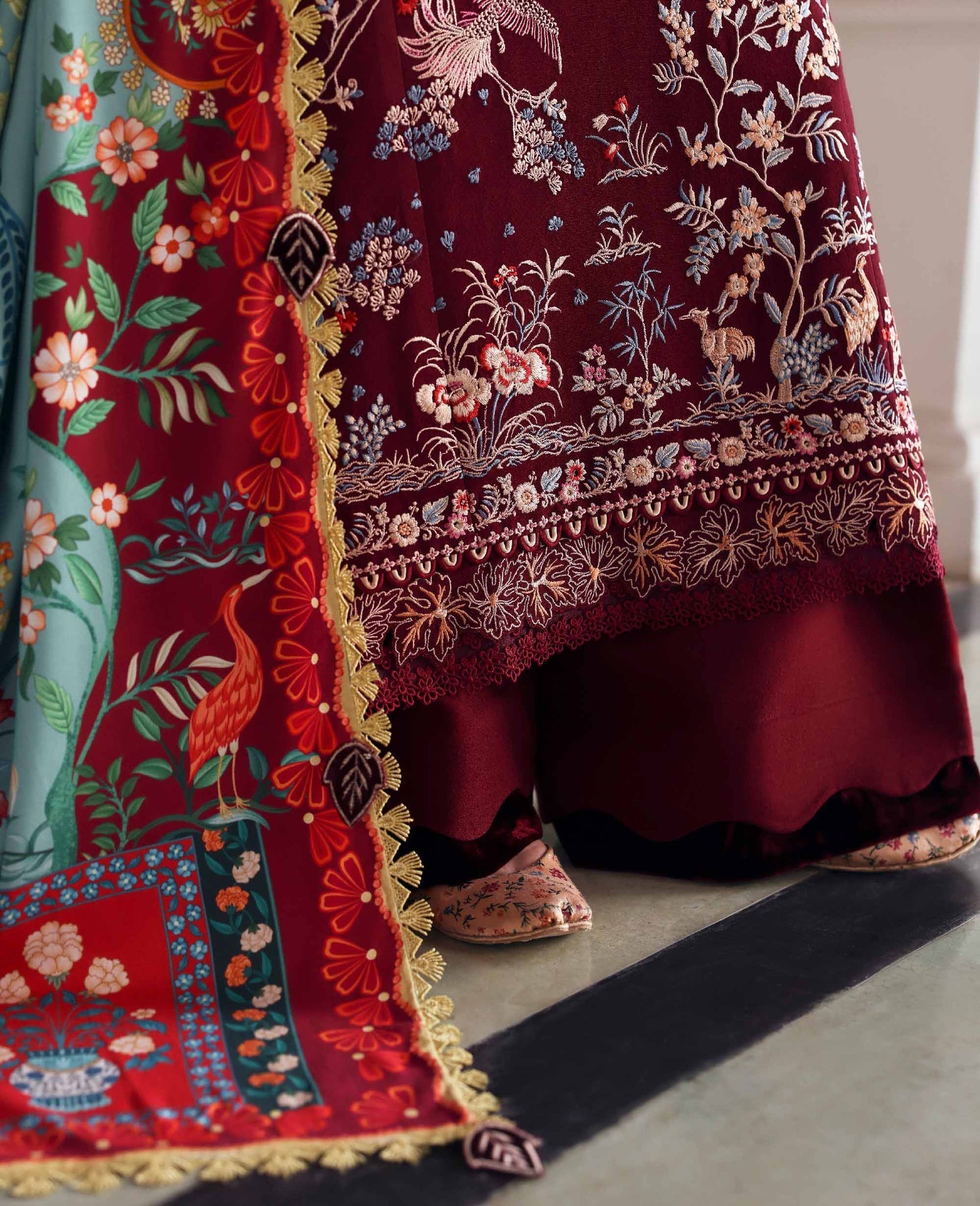 Republic Womenswear | Amaris Luxury Shawl 25 | Sienna - Official Sakeena London stockist in UK - Sakeena London