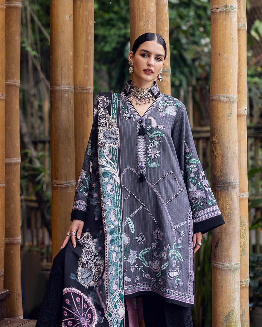 Mushq | Hemline Karandi | Silver Mist - Official Mushq stockist in UK - Sakeena London
