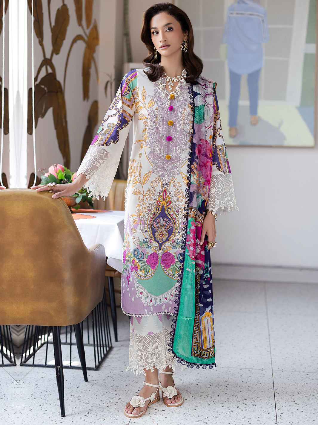 Mahnur | After Hours Luxury Lawn 25 | Sugar Rush - Official Mahnur stockist in UK - Sakeena London