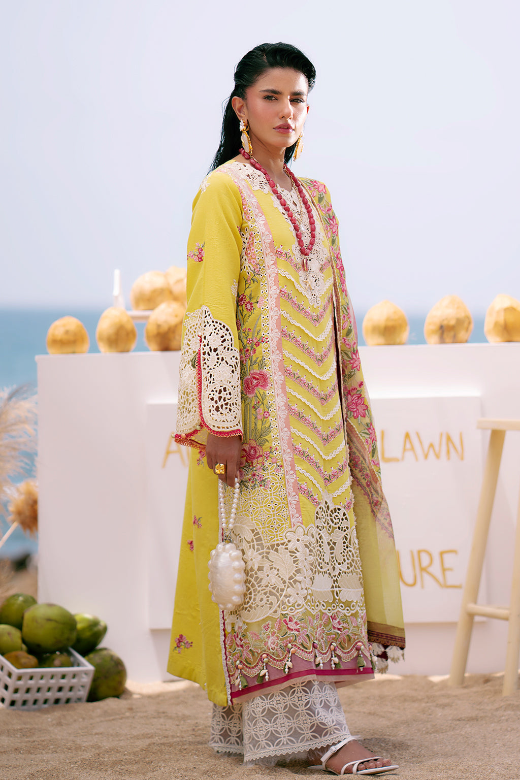 AJR Couture | Dastan Luxury Lawn 25 | Sunset - Official AJR Couture stockist in UK - Sakeena London