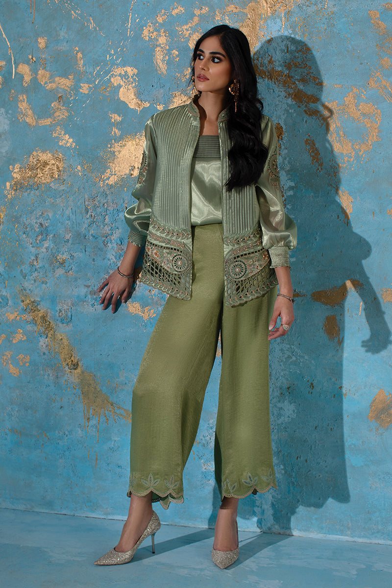 Wardha Saleem | Luxury Pret Fusion Wear | CHANTAL - JACKET SET (3 PC) - Official Wardha Saleem stockist in UK - Sakeena London
