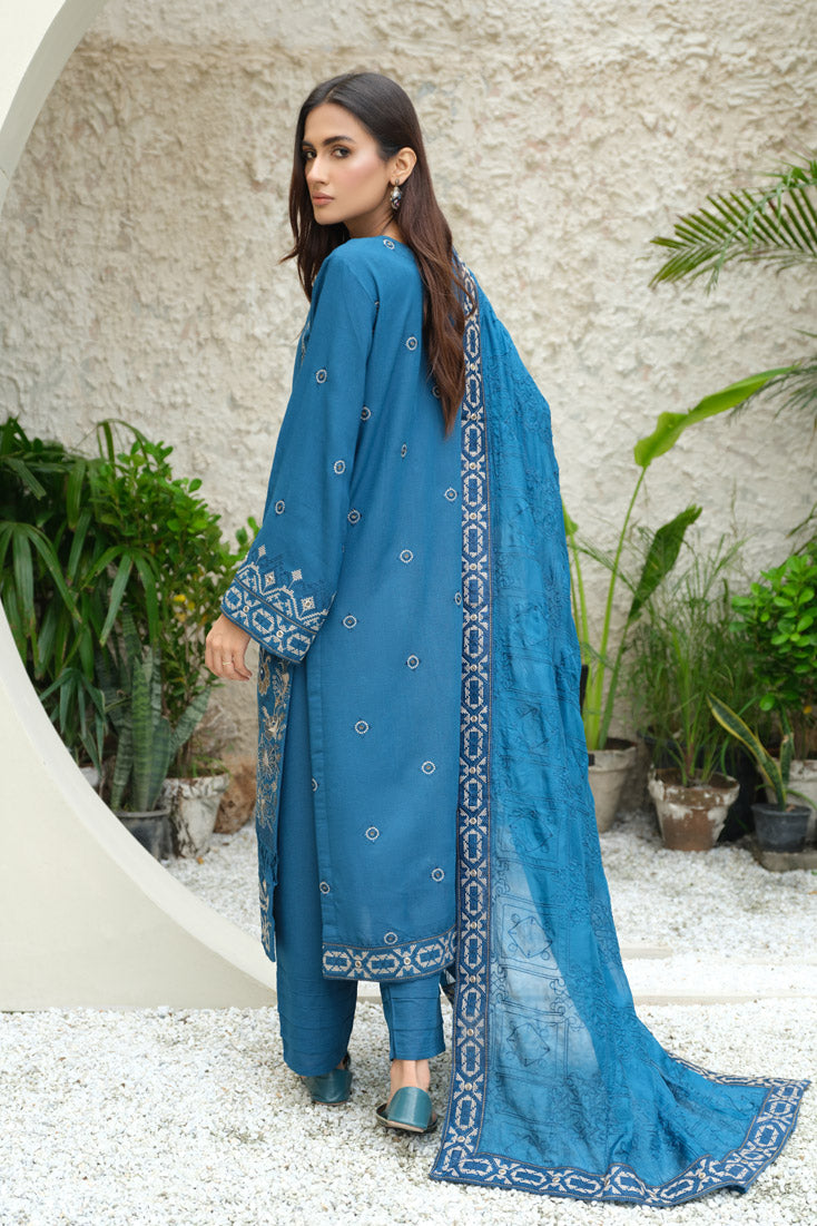Marjjan | Aangan Embroidered Viscose | SKC-100 (TEAL BLUE) - Official Marjjan stockist in UK - Sakeena London