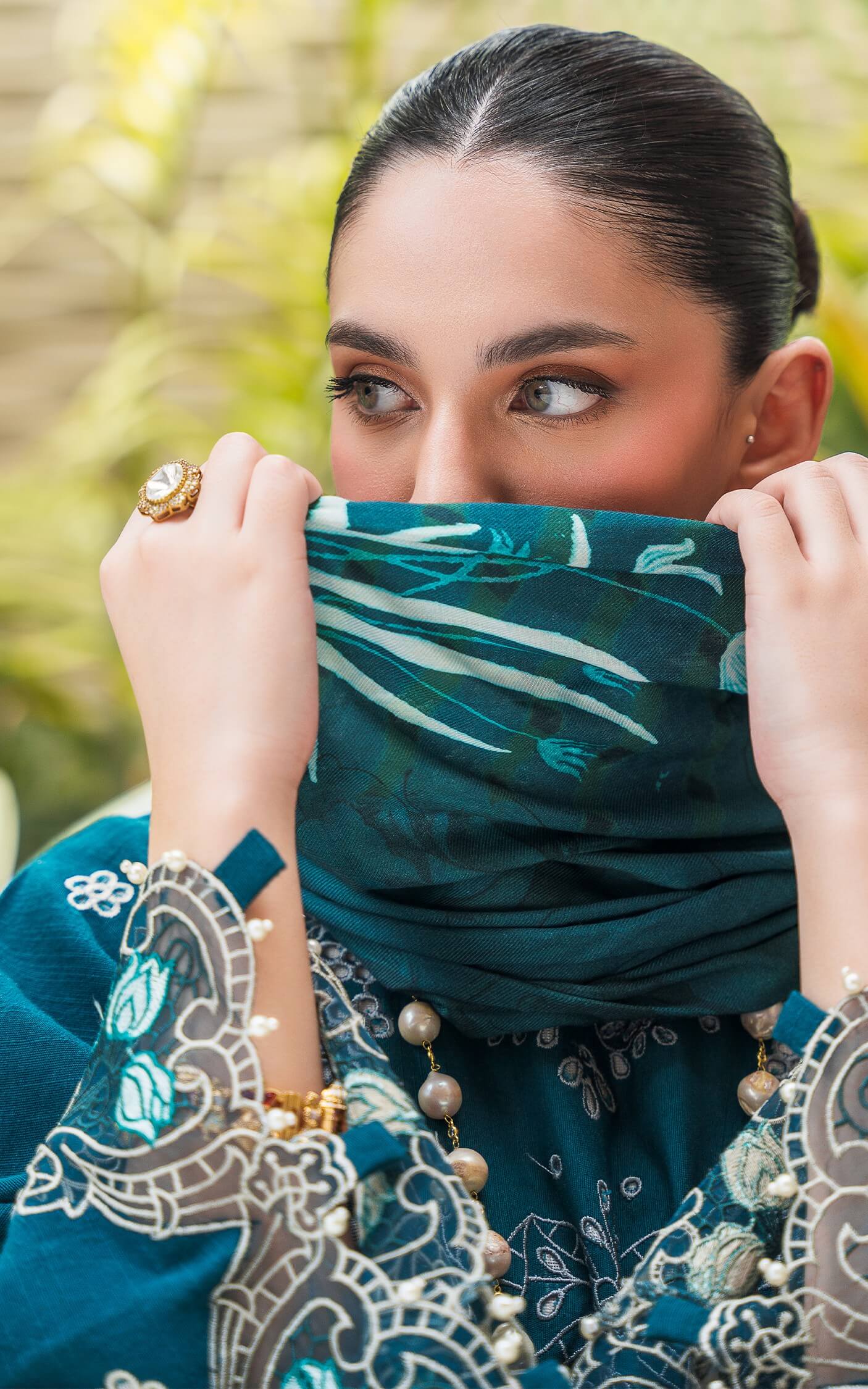 Asifa and Nabeel | Luxury Winter 24 | TEAL WL-07 - Official Asifa and Nabeel stockist in UK - Sakeena London