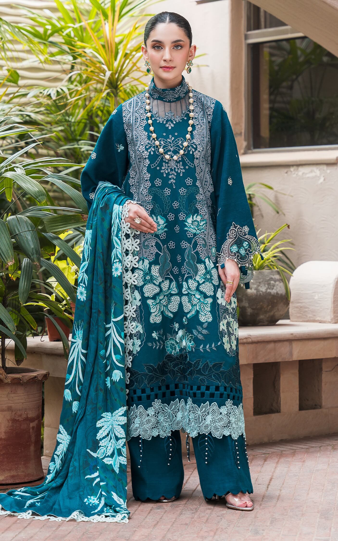 Asifa and Nabeel | Luxury Winter 24 | TEAL WL-07 - Official Asifa and Nabeel stockist in UK - Sakeena London