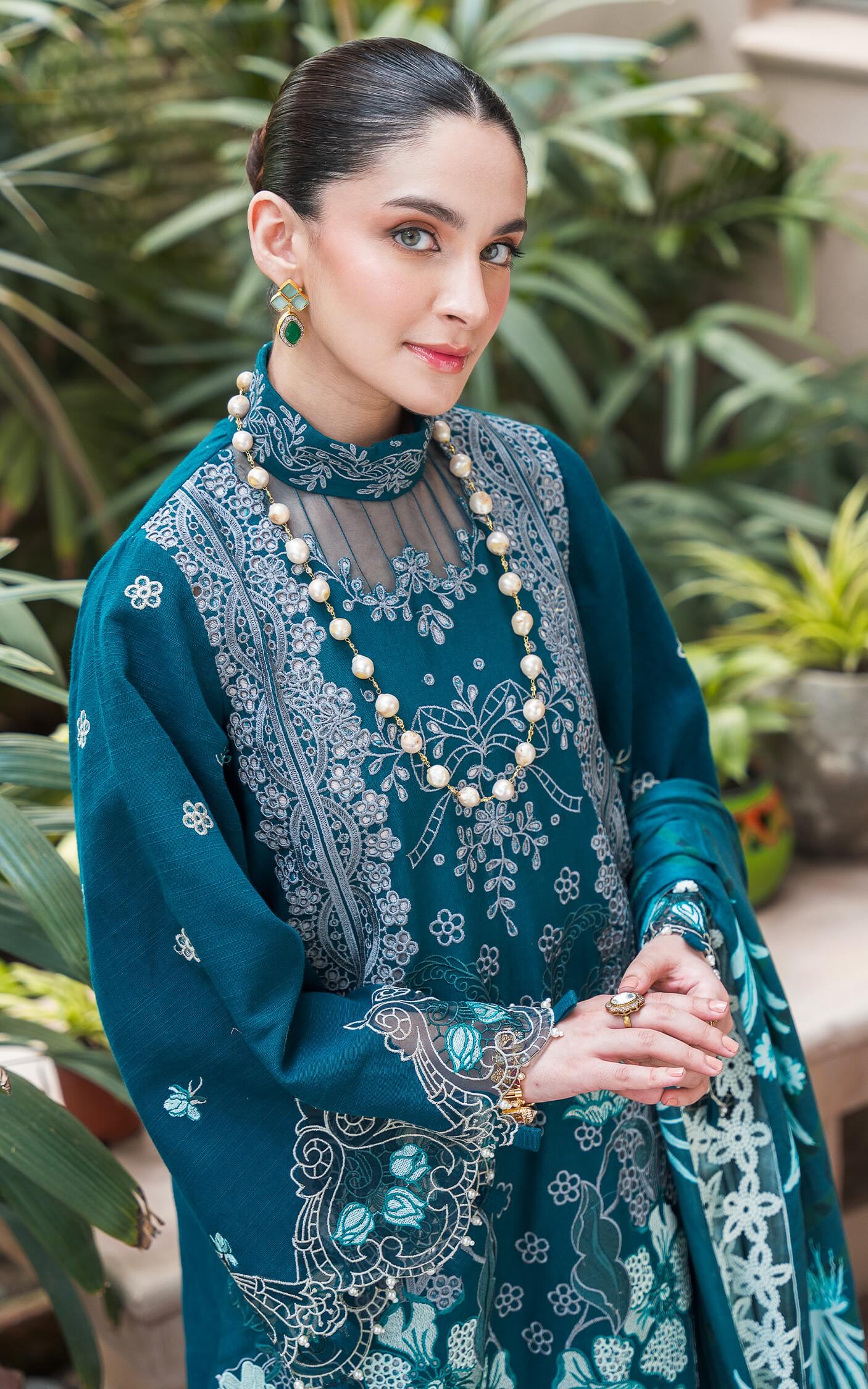 Asifa and Nabeel | Luxury Winter 24 | TEAL WL-07 - Official Asifa and Nabeel stockist in UK - Sakeena London