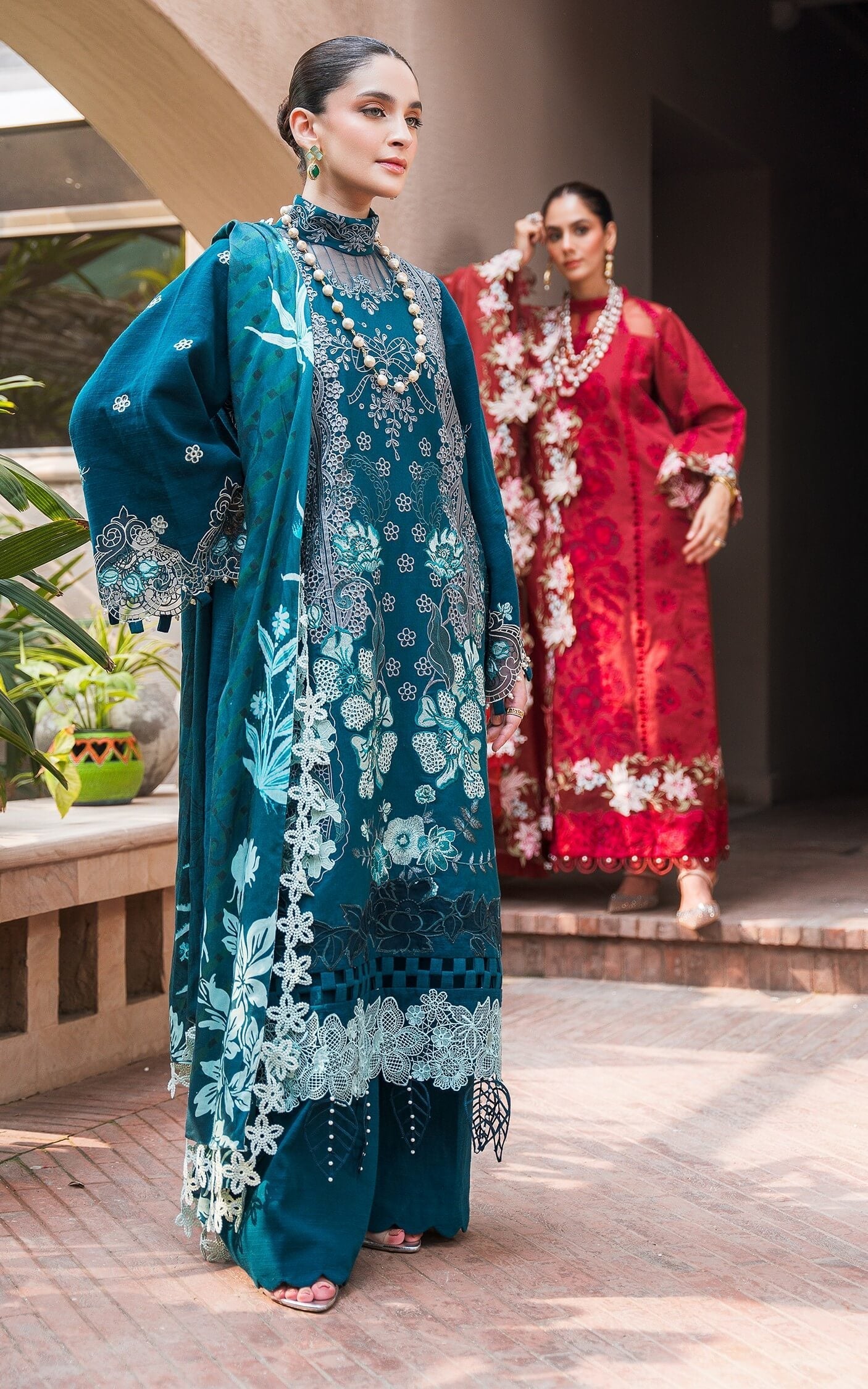 Asifa and Nabeel | Luxury Winter 24 | TEAL WL-07 - Official Asifa and Nabeel stockist in UK - Sakeena London
