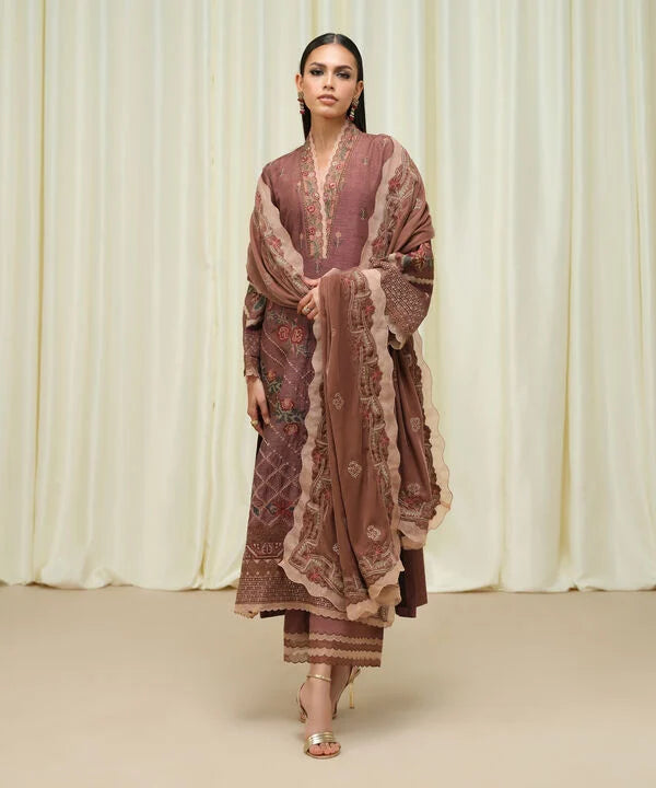 Sapphire | Fall Winter 25 | 3 Piece - Embroidered Raw Silk Suit U3FELX25V639 - Official Sapphire stockist in UK - Sakeena London