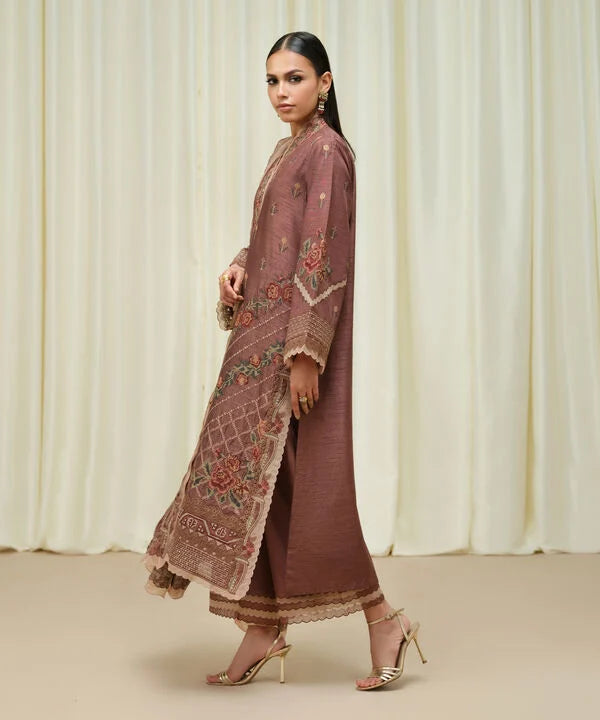 Sapphire | Fall Winter 25 | 3 Piece - Embroidered Raw Silk Suit U3FELX25V639 - Official Sapphire stockist in UK - Sakeena London