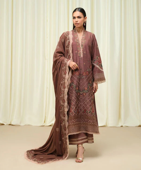 Sapphire | Fall Winter 25 | 3 Piece - Embroidered Raw Silk Suit U3FELX25V639 - Official Sapphire stockist in UK - Sakeena London