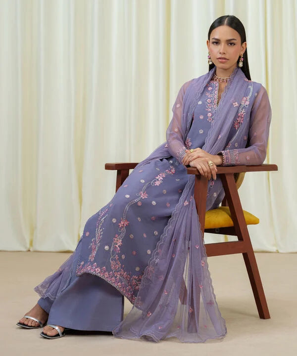 Sapphire | Fall Winter 25 | 3 Piece - Embroidered Organza Suit U3FELX25V824 - Official Sapphire stockist in UK - Sakeena London