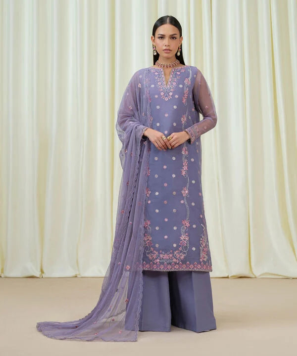 Sapphire | Fall Winter 25 | 3 Piece - Embroidered Organza Suit U3FELX25V824 - Official Sapphire stockist in UK - Sakeena London