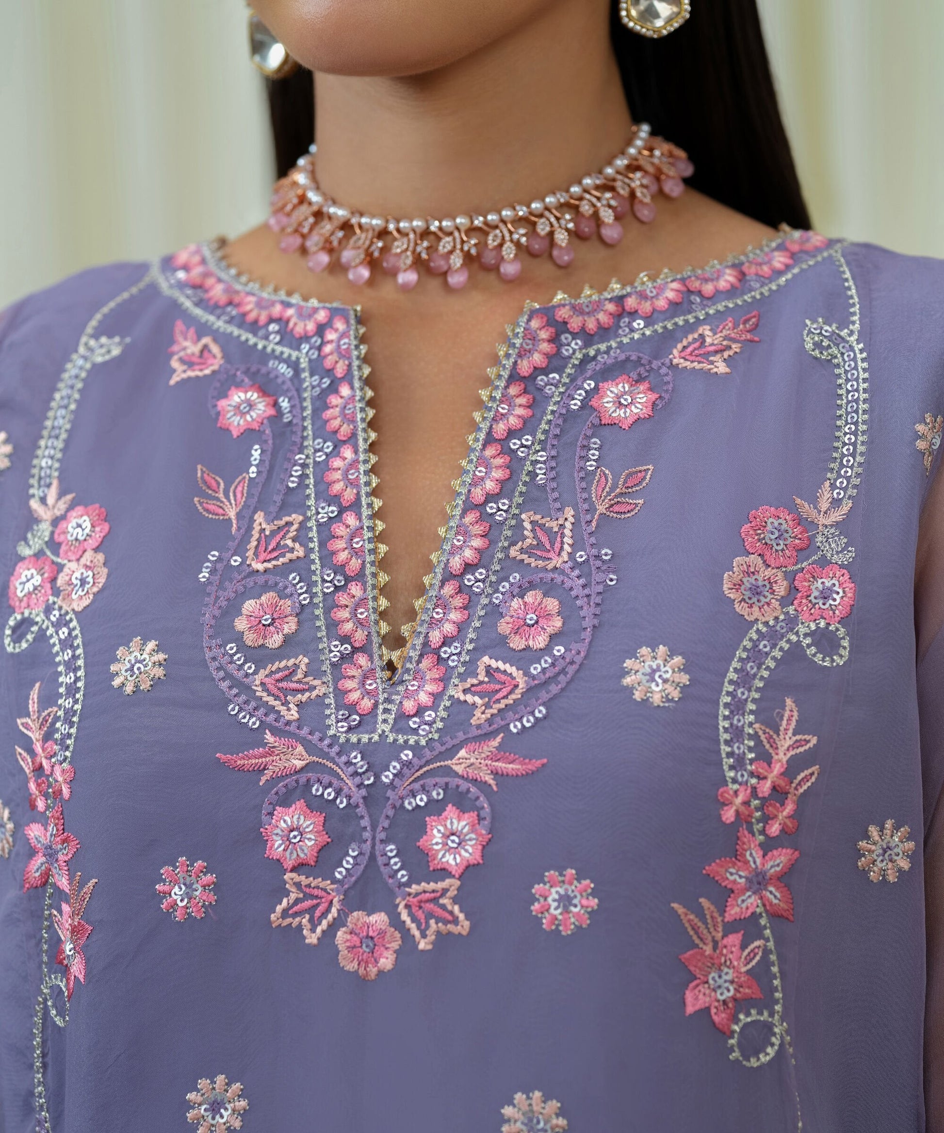 Sapphire | Fall Winter 25 | 3 Piece - Embroidered Organza Suit U3FELX25V824 - Official Sapphire stockist in UK - Sakeena London