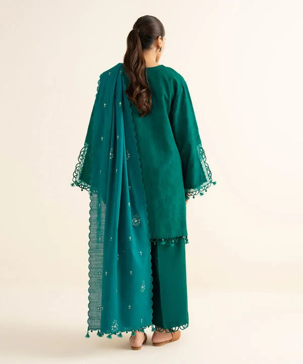 Sapphire | Fall Winter 25 |3 Piece - Embroidered Cotton Jacquard Suit U3PEJQ25V821 - Official Sapphire stockist in UK - Sakeena London