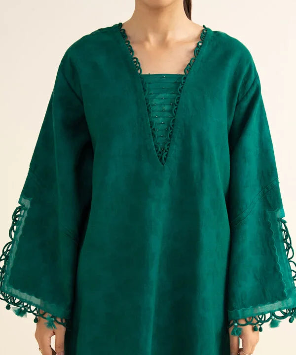 Sapphire | Fall Winter 25 |3 Piece - Embroidered Cotton Jacquard Suit U3PEJQ25V821 - Official Sapphire stockist in UK - Sakeena London