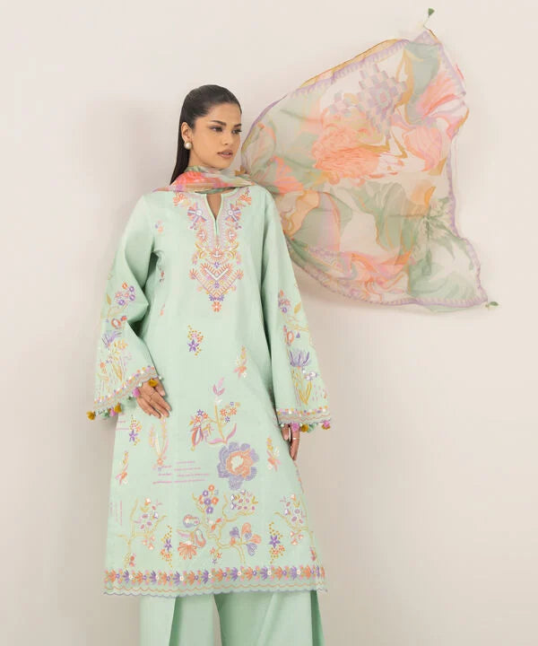 Sapphire | Fall Winter 25 | 3 Piece - Embroidered Lawn Suit U3PESG25V510 - Official Sapphire stockist in UK - Sakeena London