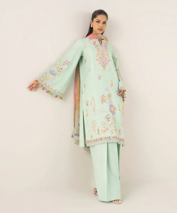 Sapphire | Fall Winter 25 | 3 Piece - Embroidered Lawn Suit U3PESG25V510 - Official Sapphire stockist in UK - Sakeena London