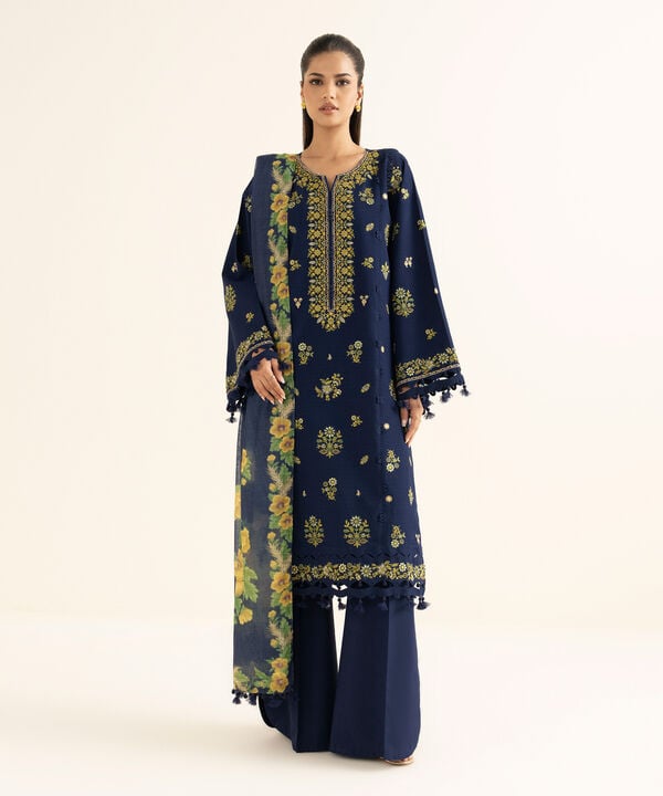 Sapphire | Fall Winter 25 |3 Piece - Embroidered Dobby Suit U3PEST25V825 - Official Sapphire stockist in UK - Sakeena London
