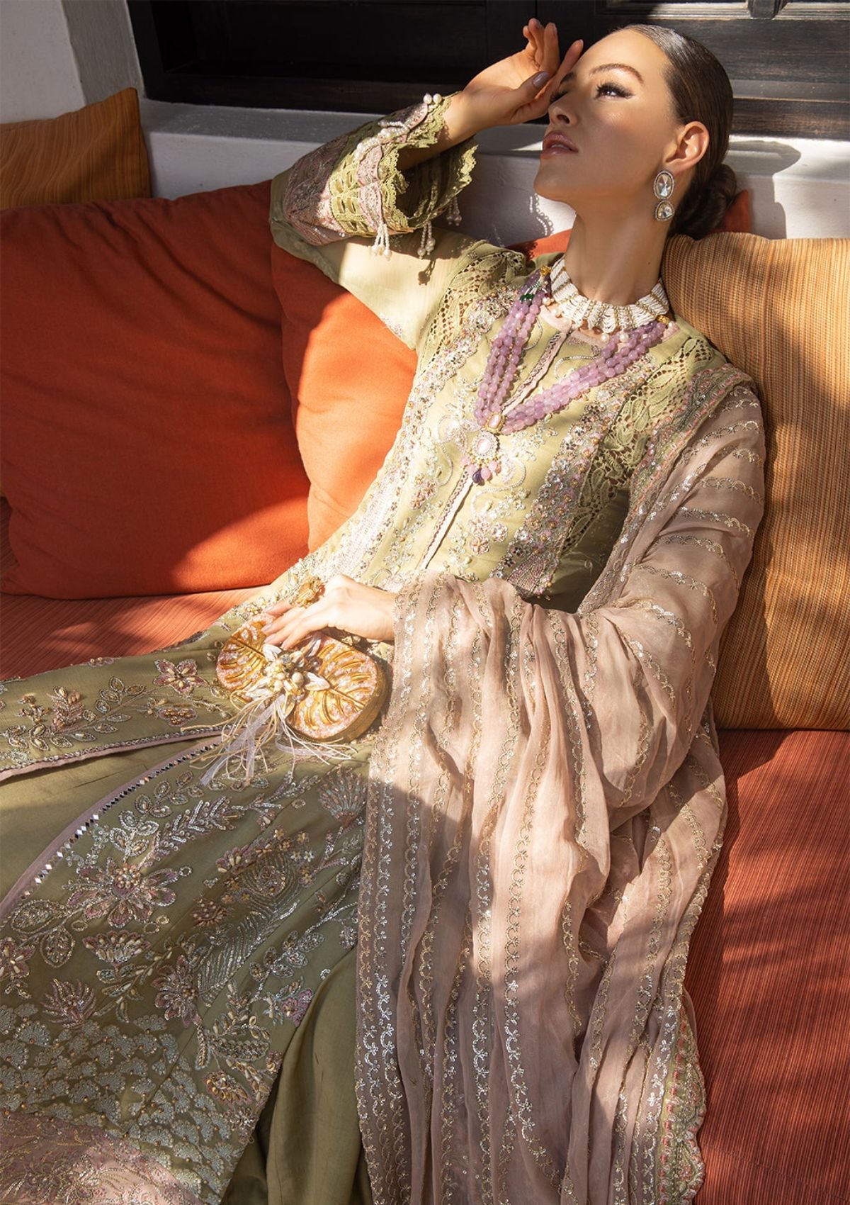 Formal Collection - Alif - Luxury Chiffon - FOREST FLEUR