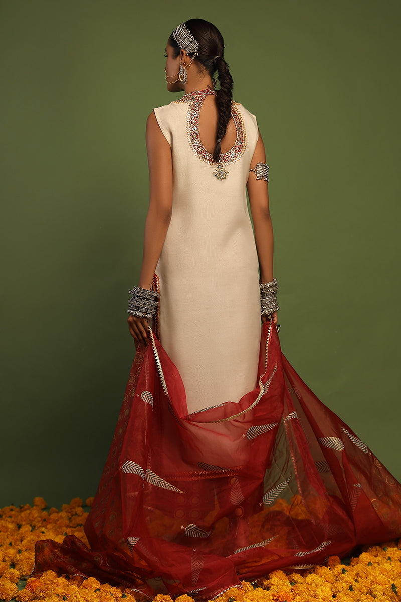 Wardha Saleem | Luxury Pret Traditional Wear | NAQSH - SHIRT WITH IZAAR (2 PC) - Official Wardha Saleem stockist in UK - Sakeena London