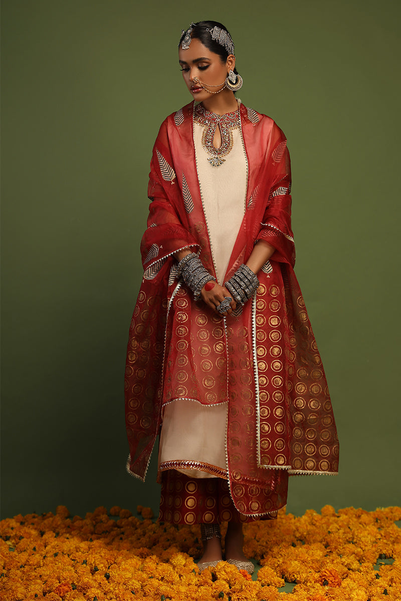 Wardha Saleem | Luxury Pret Traditional Wear | NAQSH - SHIRT WITH IZAAR (2 PC) - Official Wardha Saleem stockist in UK - Sakeena London