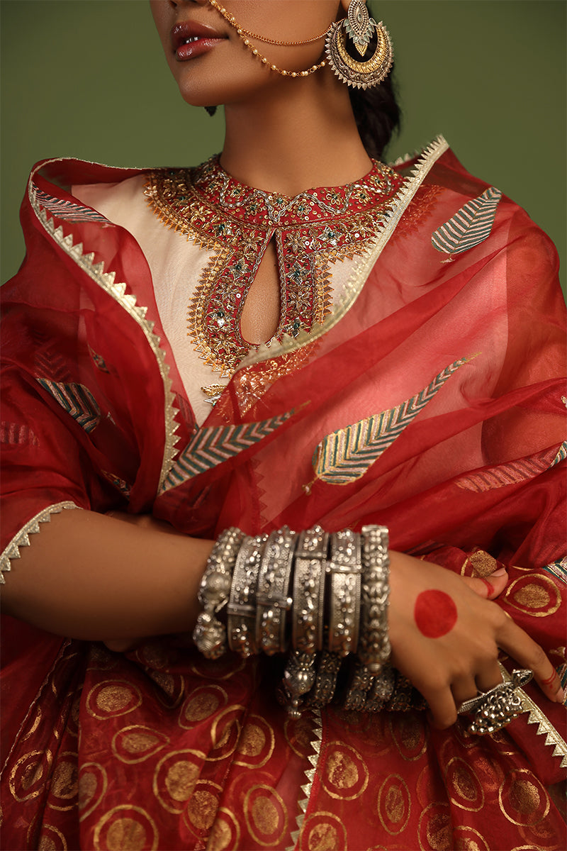 Wardha Saleem | Luxury Pret Traditional Wear | NAQSH - SHIRT WITH IZAAR (2 PC) - Official Wardha Saleem stockist in UK - Sakeena London