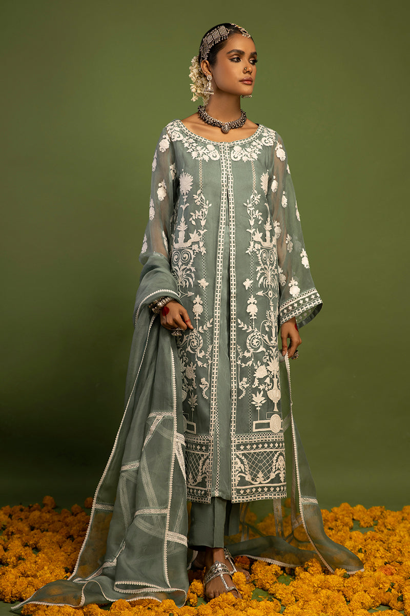 Wardha Saleem | Luxury Pret Traditional Wear | SHAJAR - AARI WORK (2 PC) - Official Wardha Saleem stockist in UK - Sakeena London
