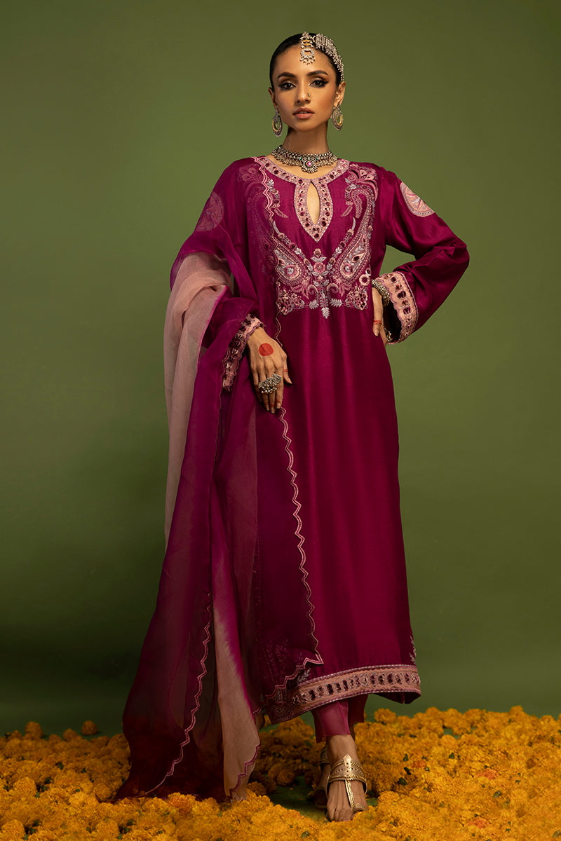 Wardha Saleem | Luxury Pret Traditional Wear | SAANJH - PURE SILK (2 PC) - Official Wardha Saleem stockist in UK - Sakeena London