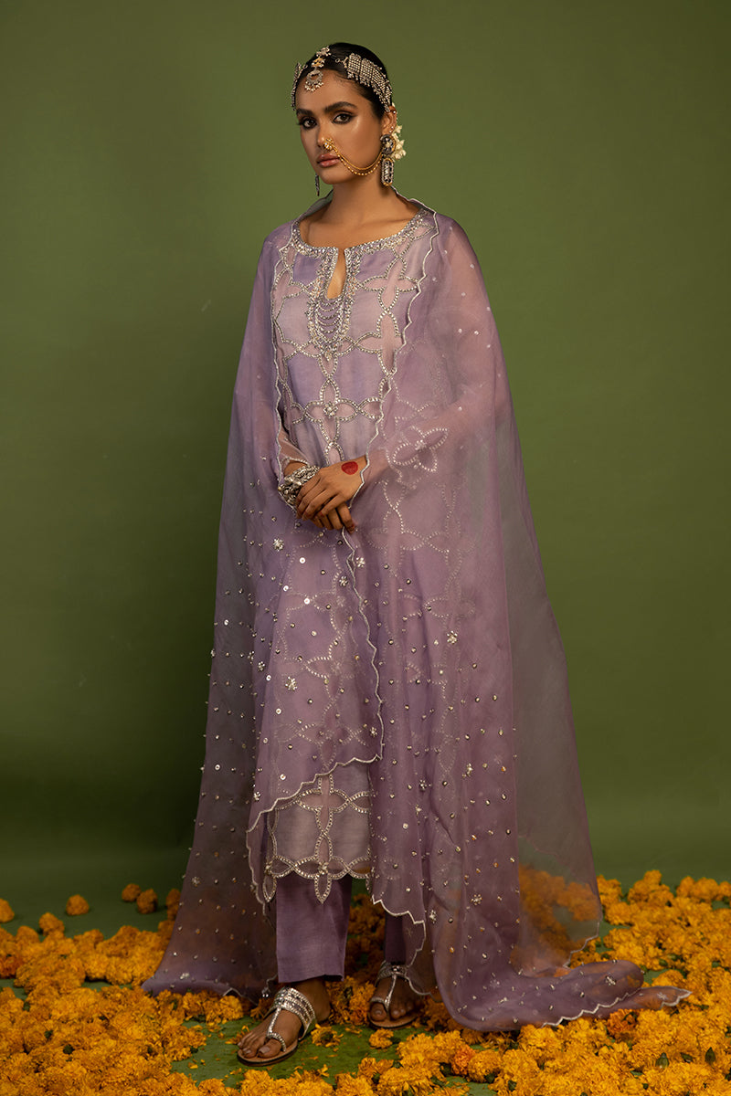 Wardha Saleem | Luxury Pret Traditional Wear | SARAAB - LILAC HEAVY FORMAL (2 PC) - Official Wardha Saleem stockist in UK - Sakeena London