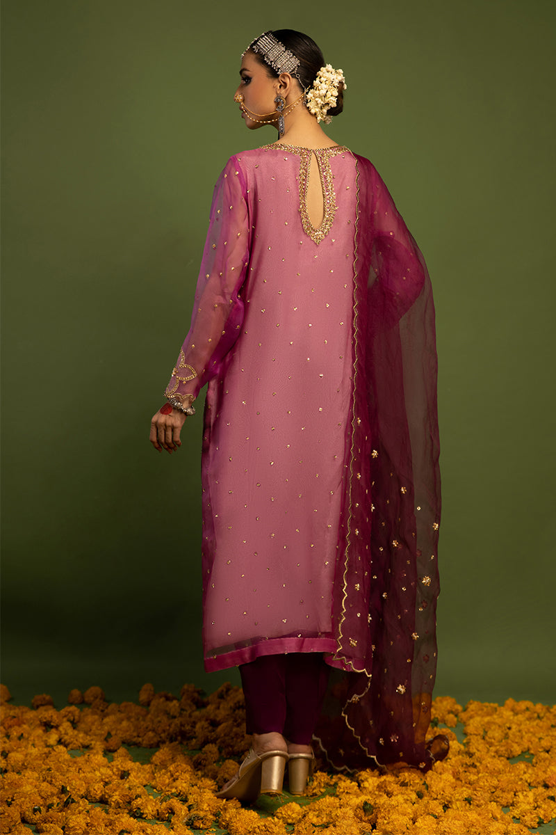 Wardha Saleem | Luxury Pret Traditional Wear | SARAAB - PLUM HEAVY (2 PC) - Official Wardha Saleem stockist in UK - Sakeena London