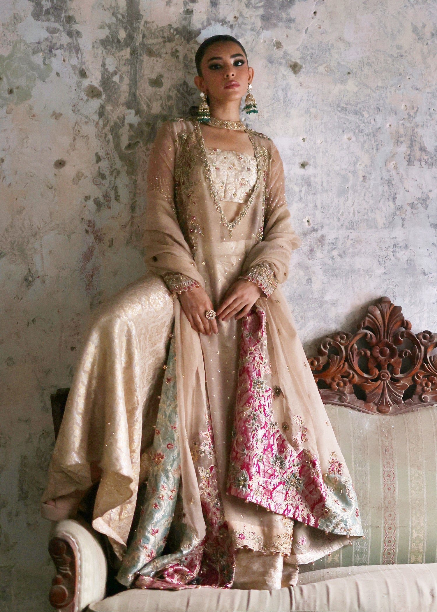 Umsha | Mehfil-e-Rang | Creamy Cashmere - Official Umsha stockist in UK - Sakeena London