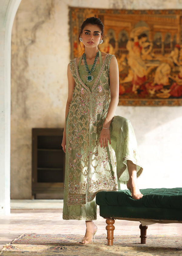 Umsha | Mehfil-e-Rang | Soft Sage - Official Umsha stockist in UK - Sakeena London