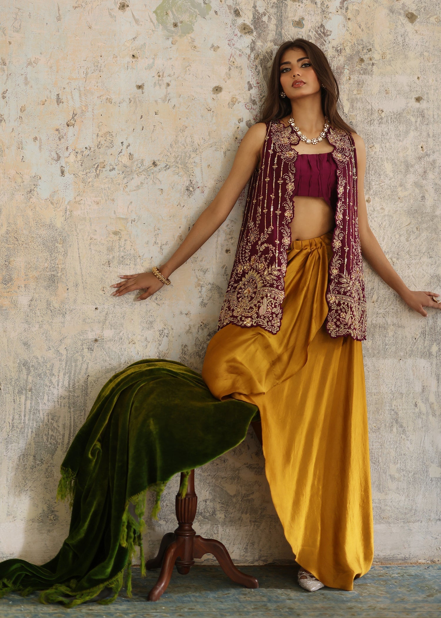 Umsha | Mehfil-e-Rang | Sunset Plum - Official Umsha stockist in UK - Sakeena London