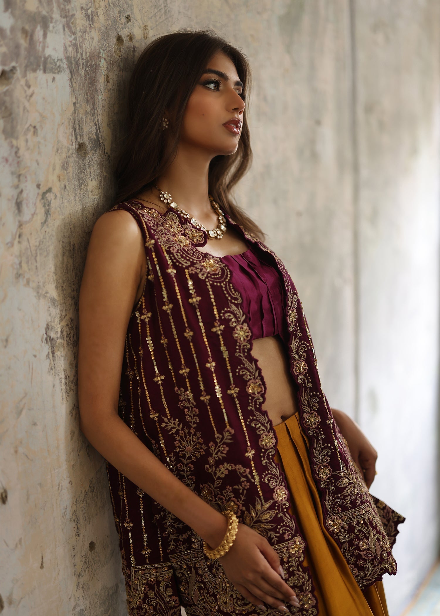 Umsha | Mehfil-e-Rang | Sunset Plum - Official Umsha stockist in UK - Sakeena London
