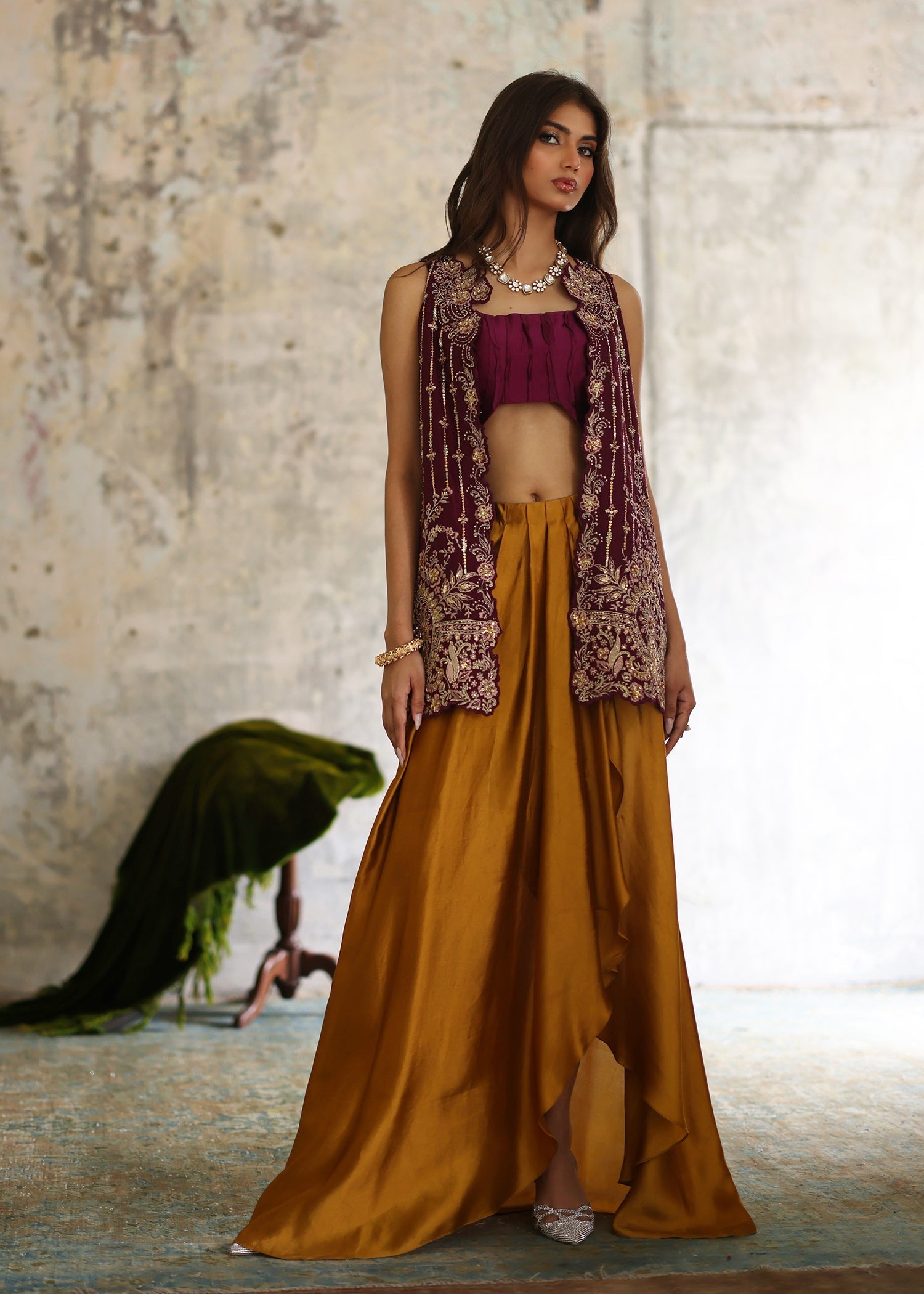 Umsha | Mehfil-e-Rang | Sunset Plum - Official Umsha stockist in UK - Sakeena London