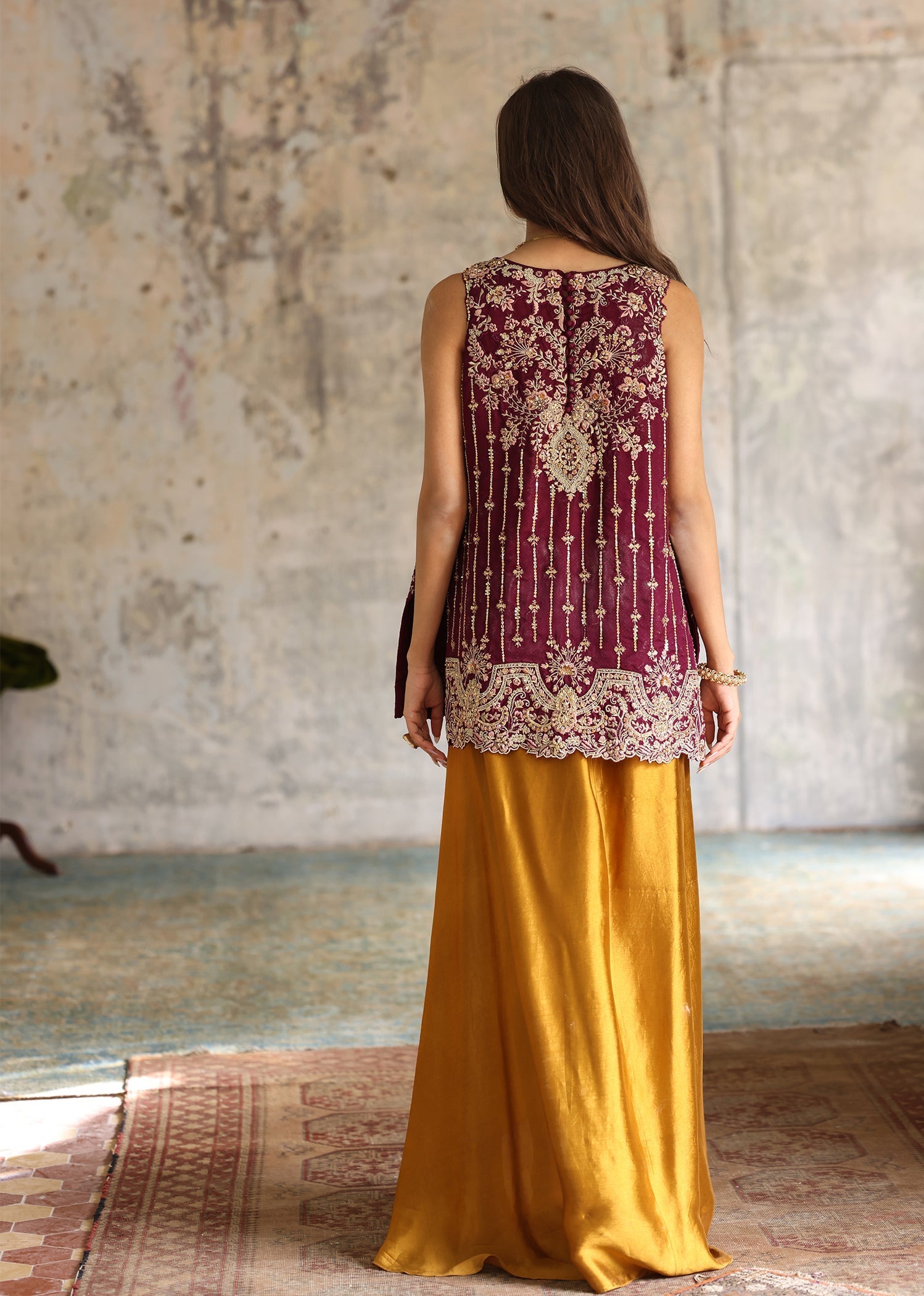 Umsha | Mehfil-e-Rang | Sunset Plum - Official Umsha stockist in UK - Sakeena London